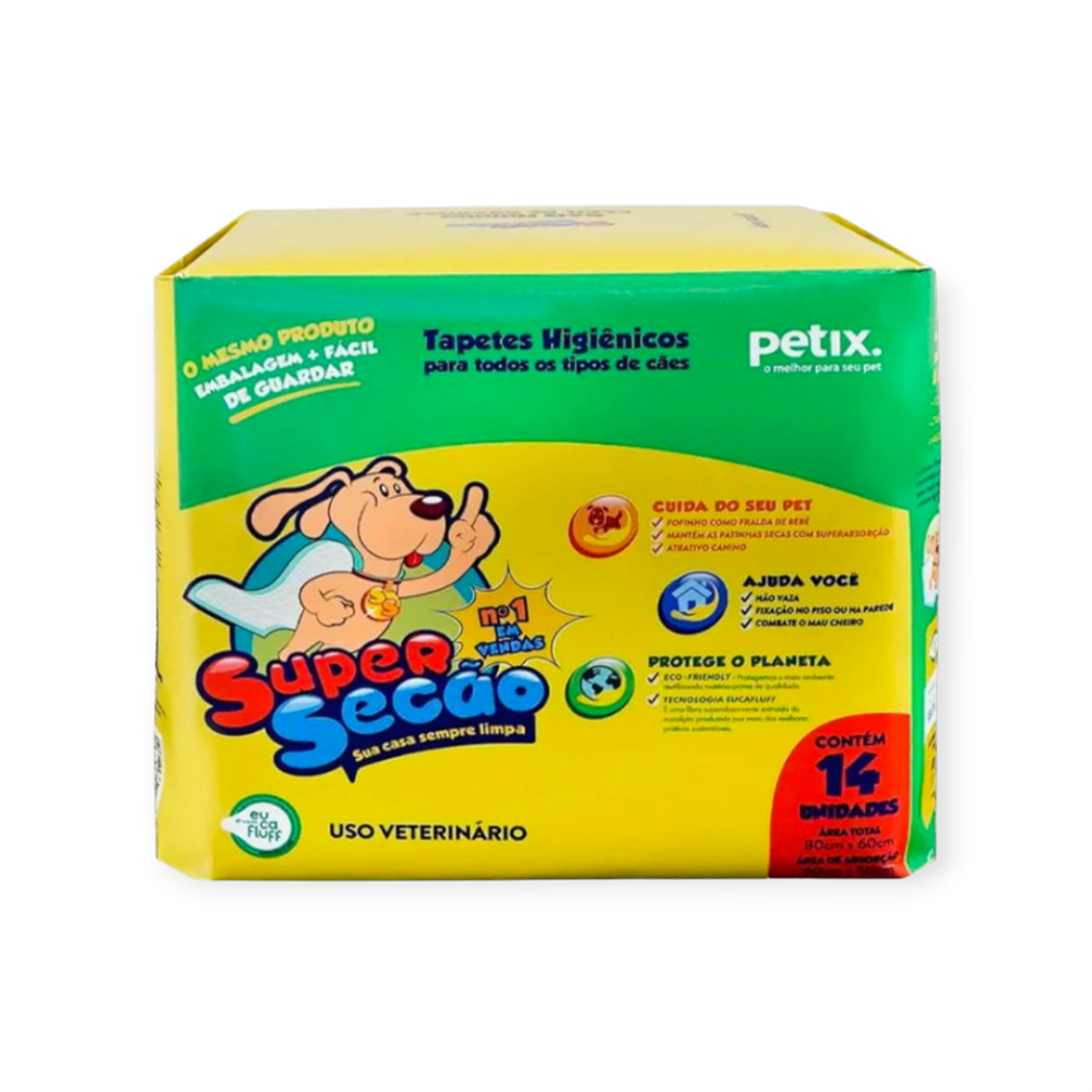 Tapete higiênico super seção com 14 unidades