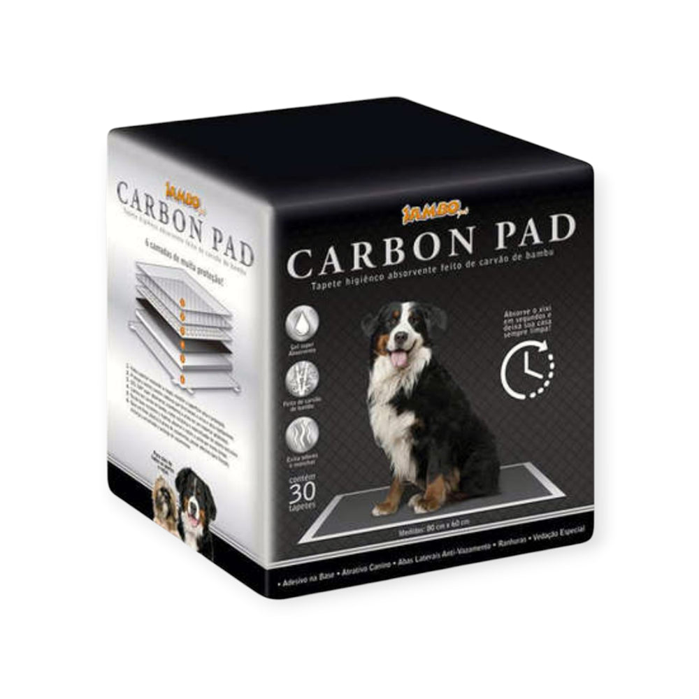 Tapete Higiênico Jambo Carbon Pad 30 unidades