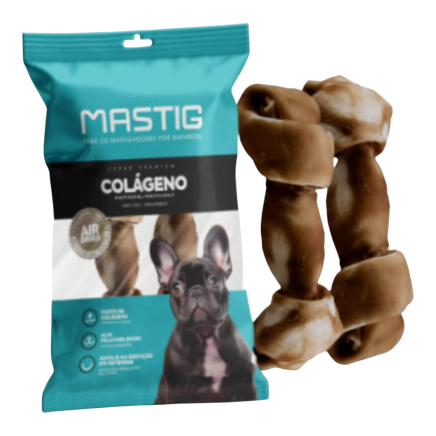 Osso 3-4" Colágeno Carne 2 pçs