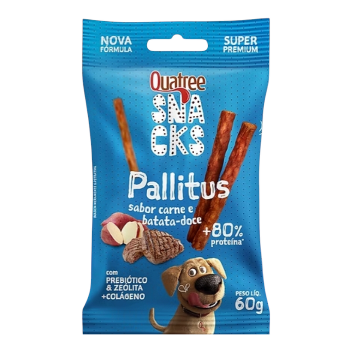 Quatree pallitus para cães Carne e batata-doce 60g