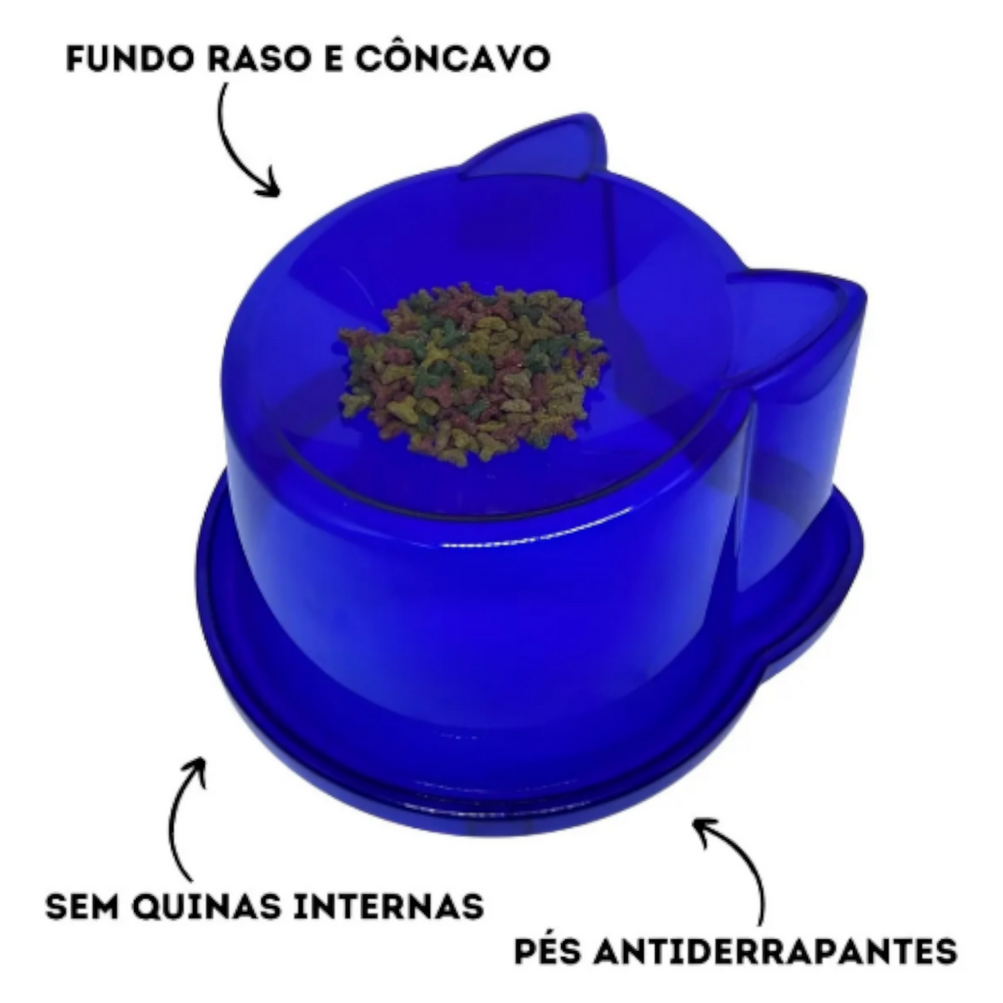 Comedouro PetLon Ergonômico Azul para Gatos - 150ml