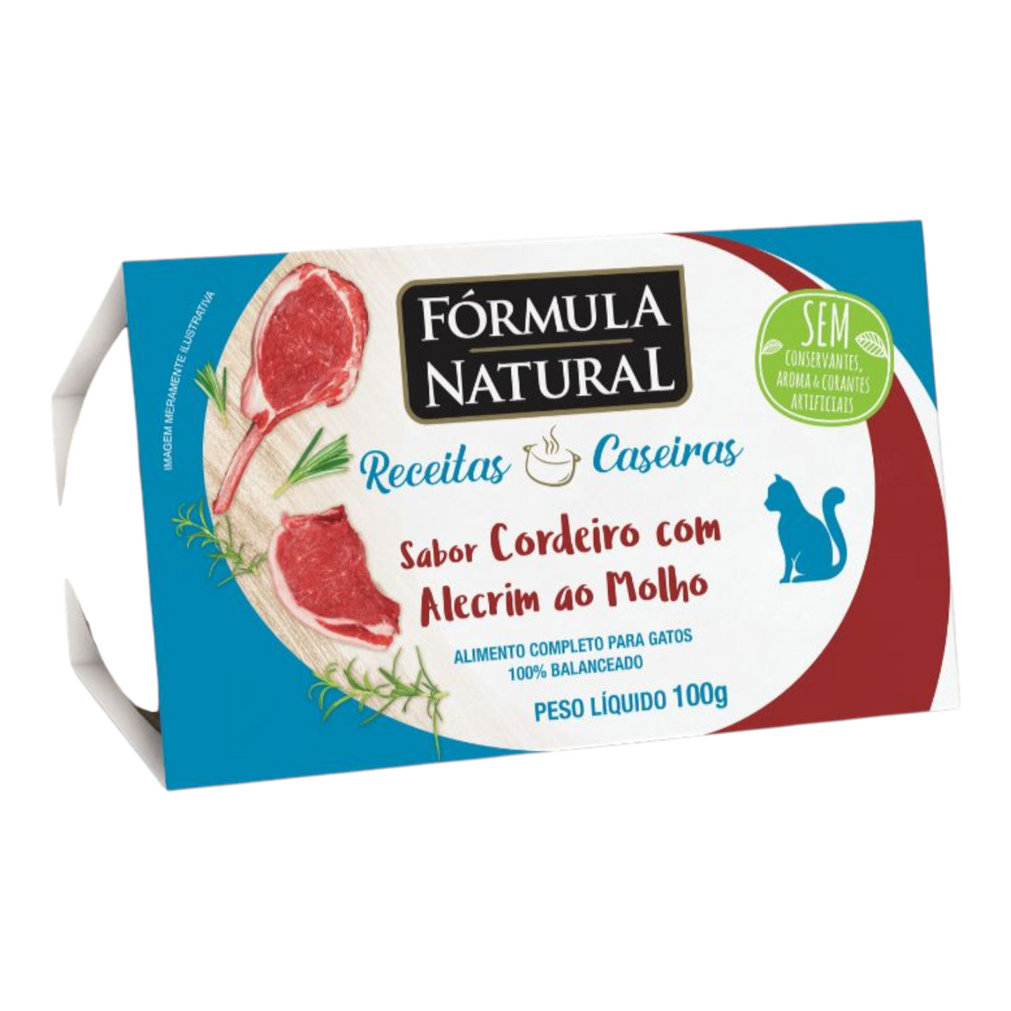 Fórmula Natural Receitas Caseiras Gatos Adultos Cordeiro com Alecrim ao Molho 100g