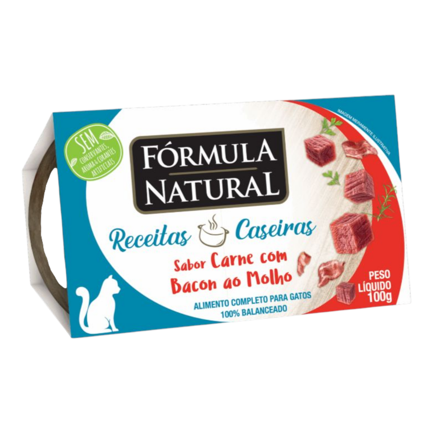 Fórmula Natural Receitas Caseiras Gatos Adultos Carne com Bacon ao Molho 100g