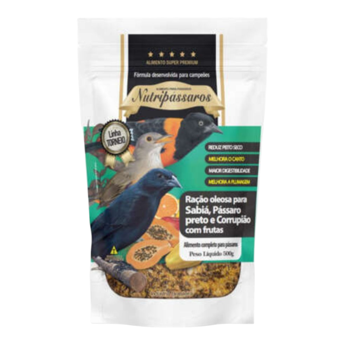 Nutri Torneio Super Premium Oleosa, sabia e pássaro preto 500g