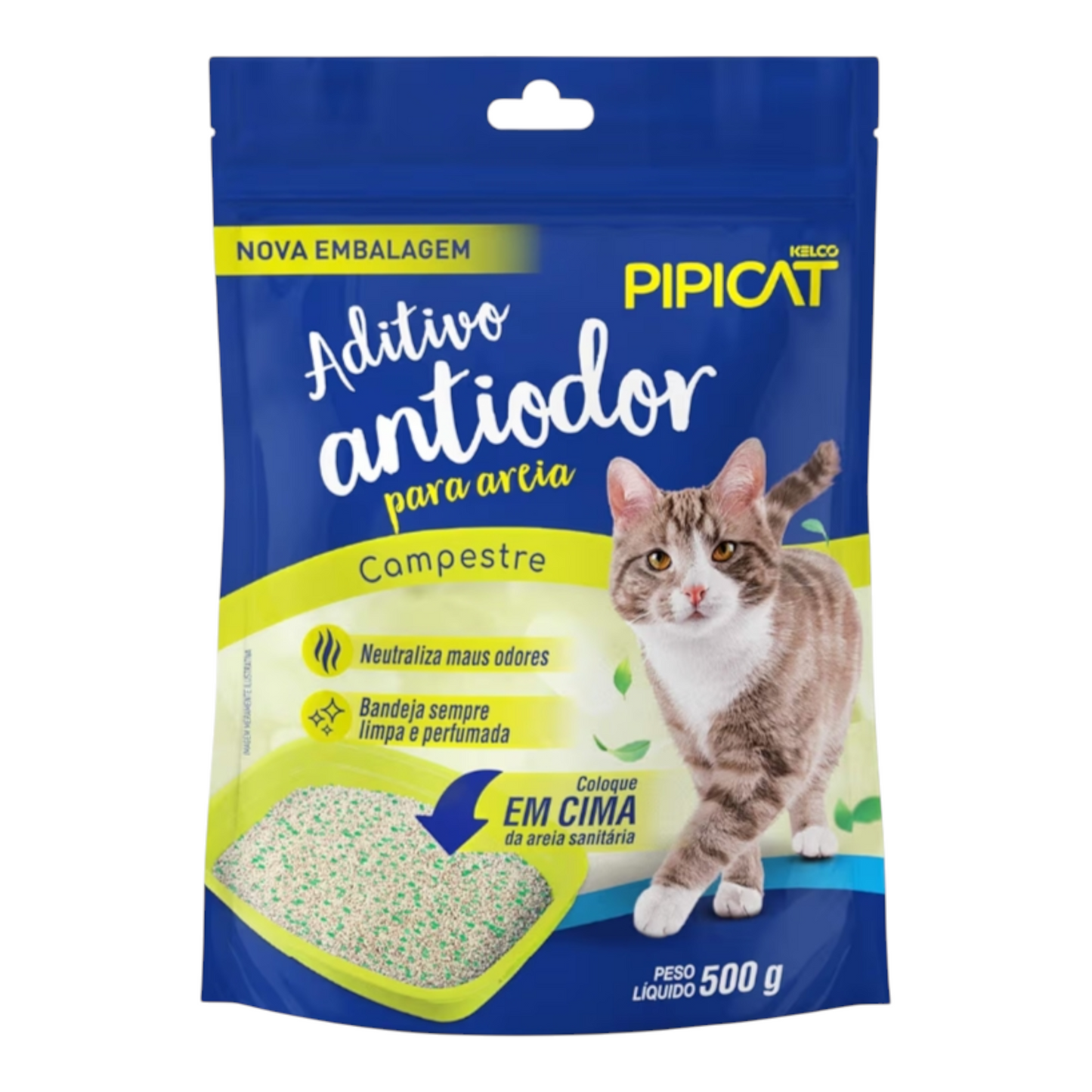 Aditivo Antiodor Kelco Pipicat Perfume Campestre para a Areia do seu Gato 500g