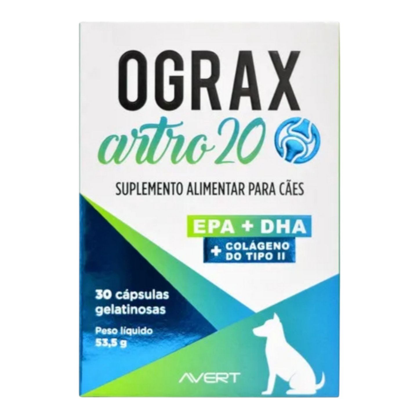 Ograx Artro 20 para Cães. 30 cápsulas