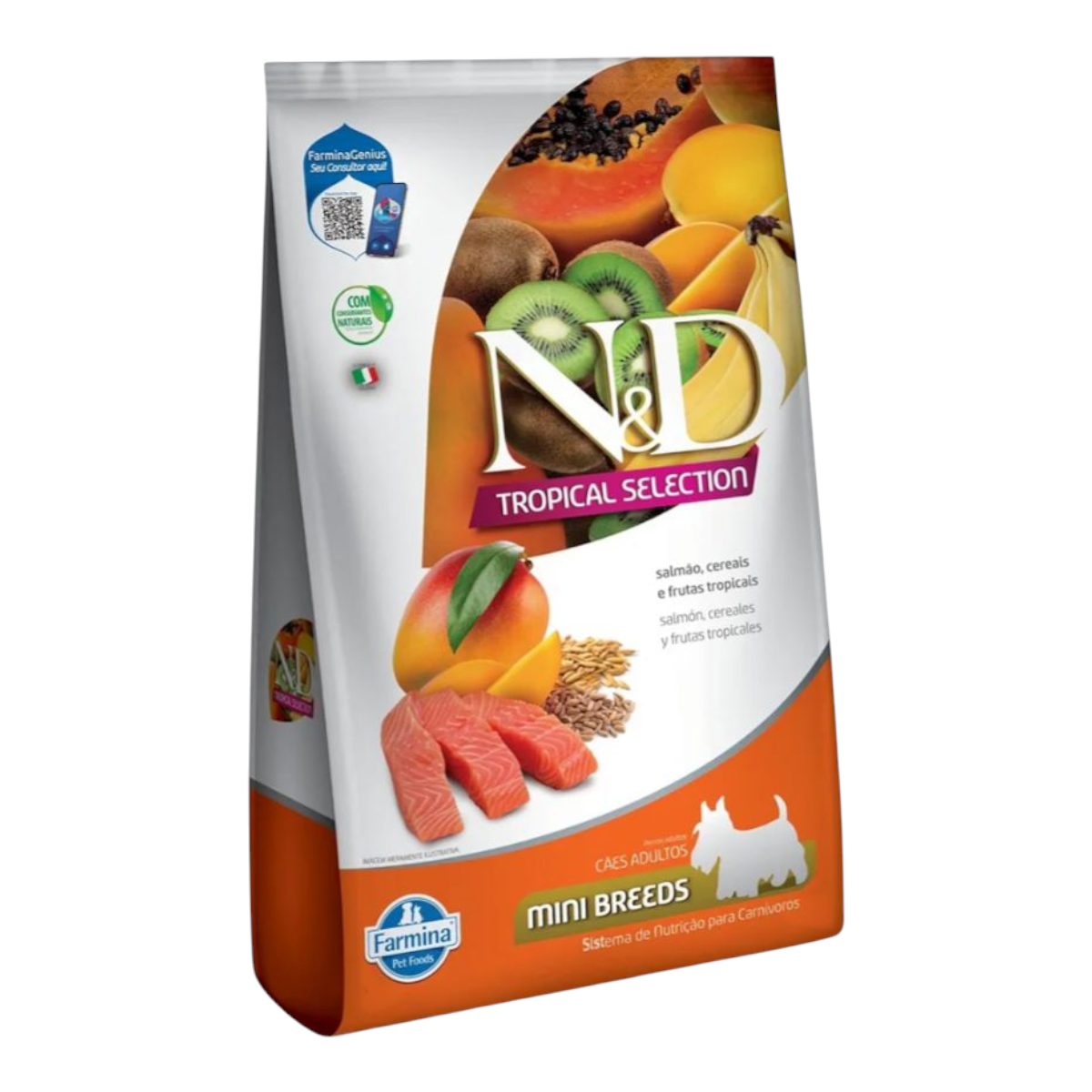 Ração ND tropical cães Adulto raças pequenas, salmão cereais e frutas tropicais 2,5kg