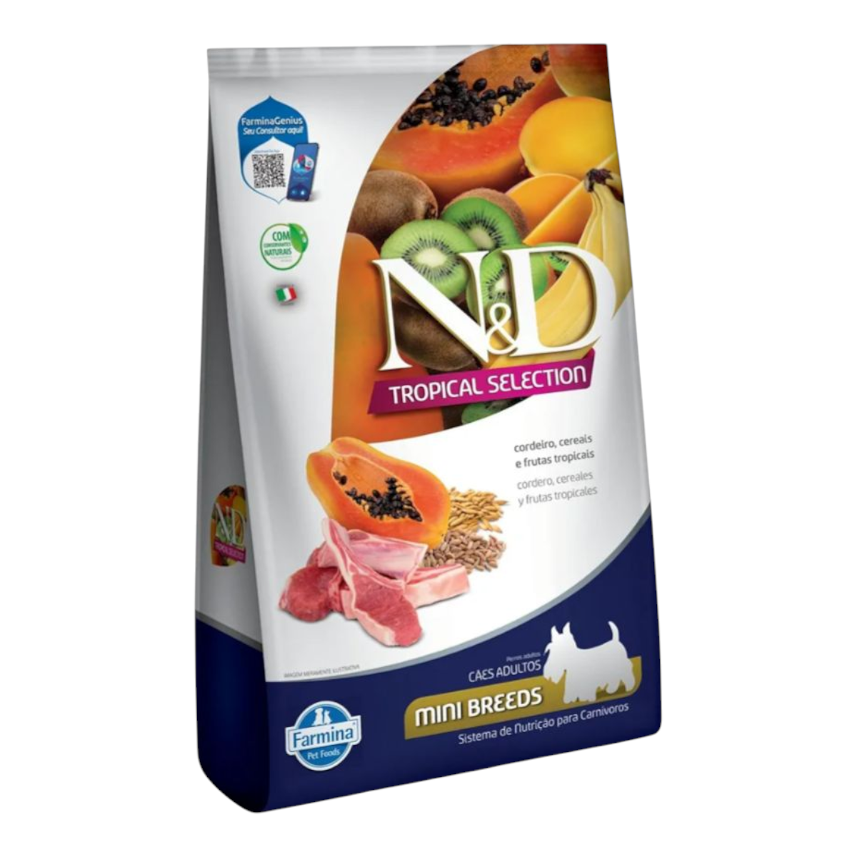 Ração ND tropical cães Adulto raças pequenas, cordeiro cereais e frutas tropicais 2,5kg