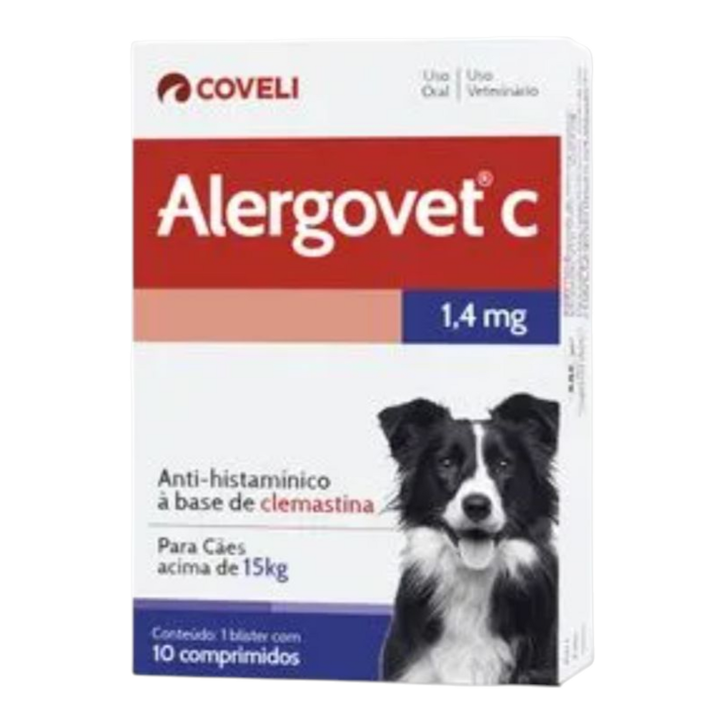 Alergovet C 1,4mg para Cães Acima de 15kg 10 comprimidos
