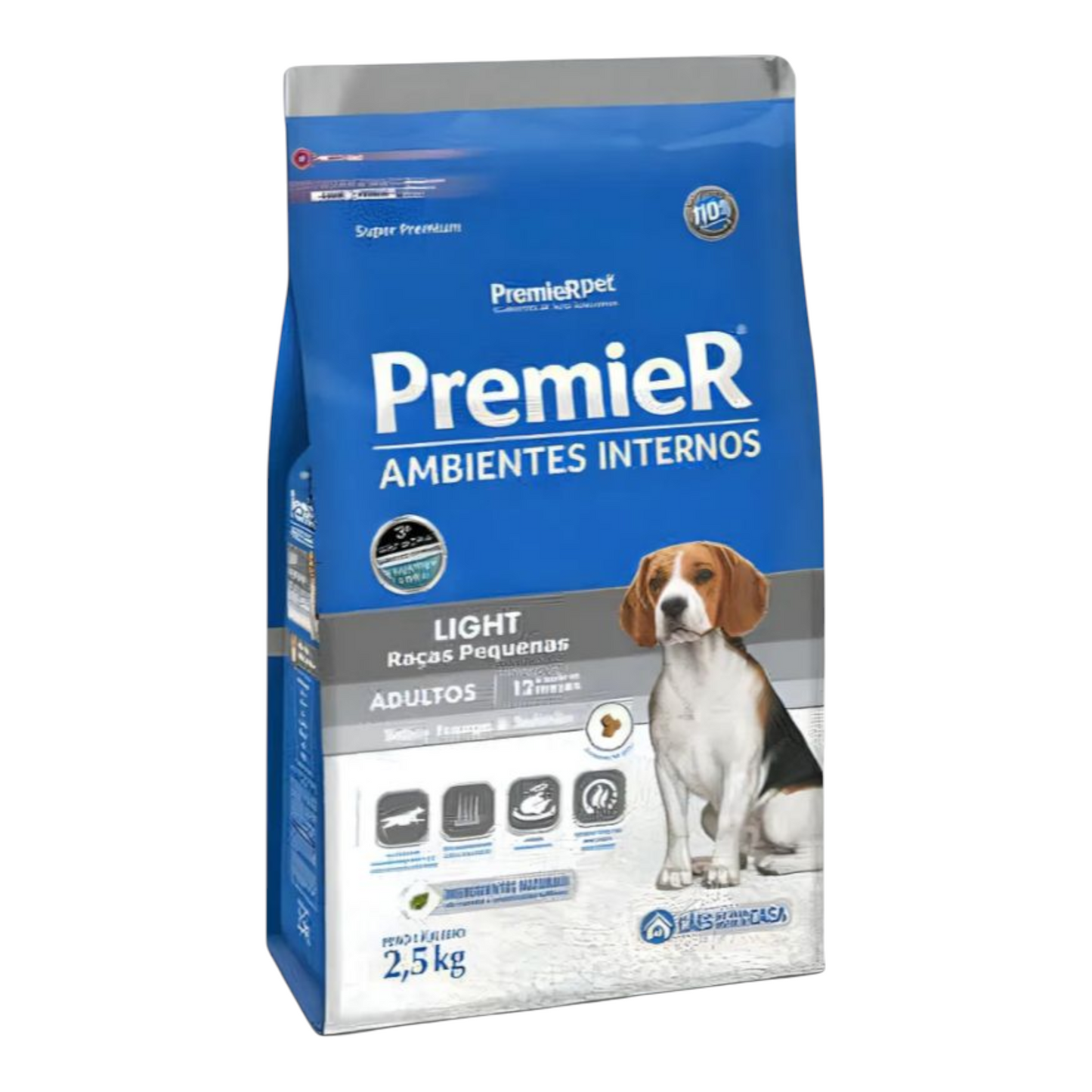 Ração Premier Ambientes Internos Cães Adultos Light 2.5Kg
