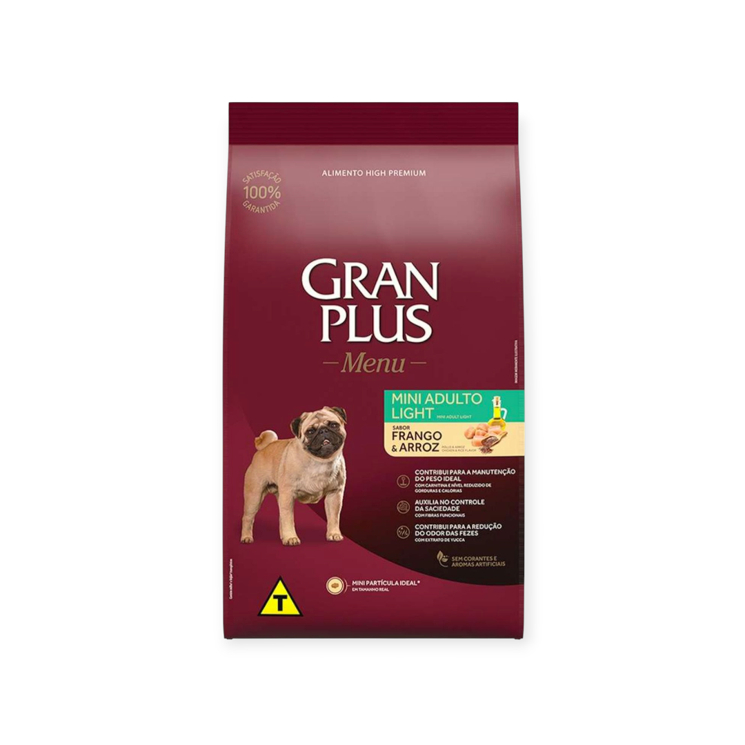 Ração Gran plus light cães Ad. raças pequenas 3kg