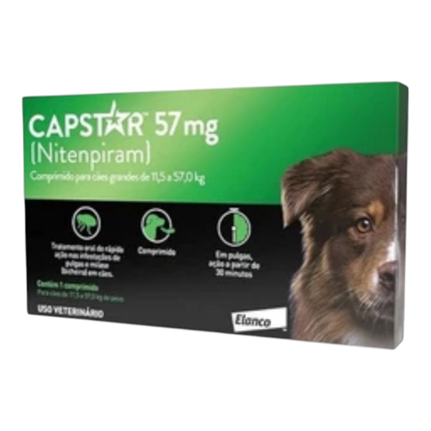 Caspstar 01 comprimido de 57mg para cães de 11,5 a 57 kg.