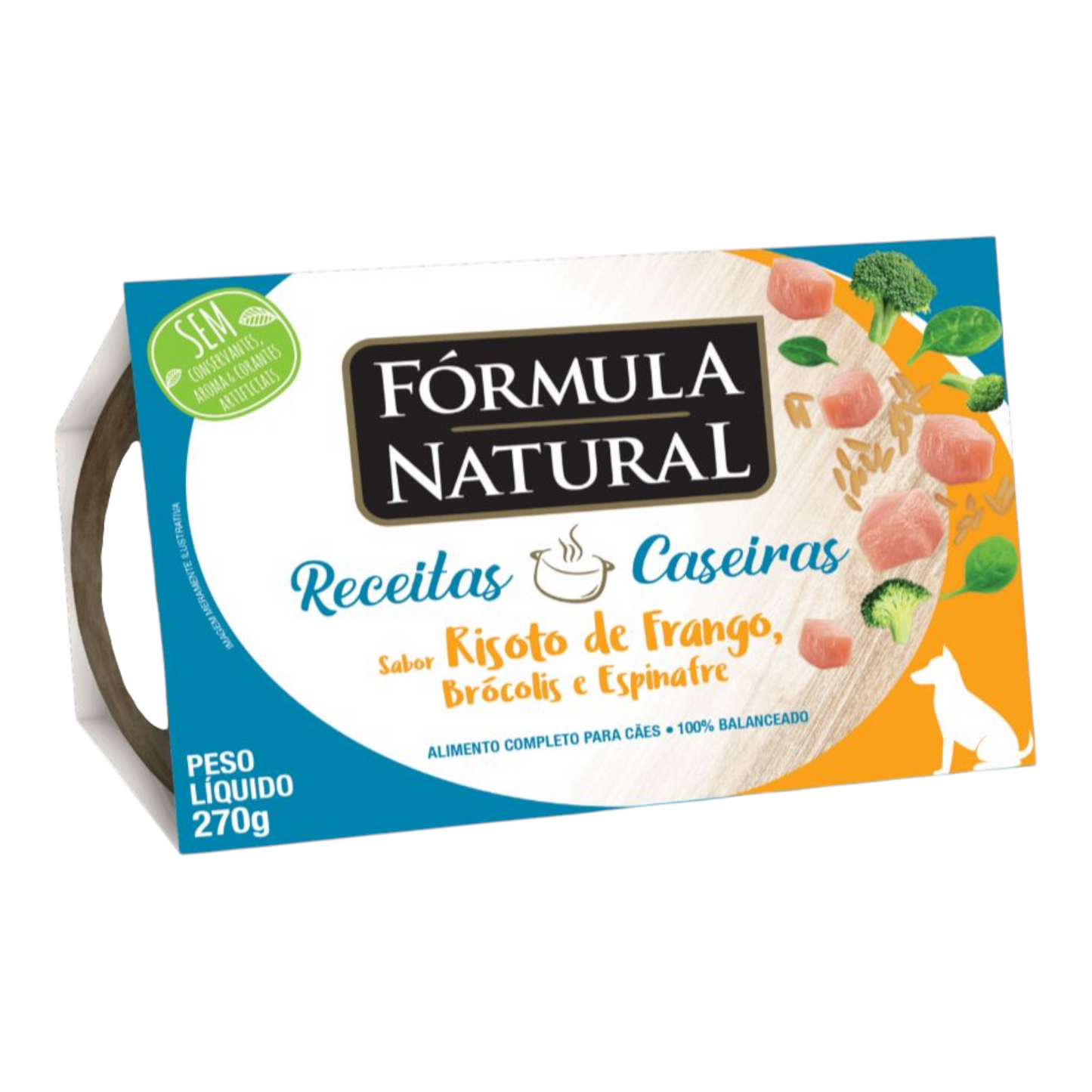 Fórmula Natural Receitas Caseiras Cães Adultos Risoto de Frango, Brócolis e Espinafre 270g