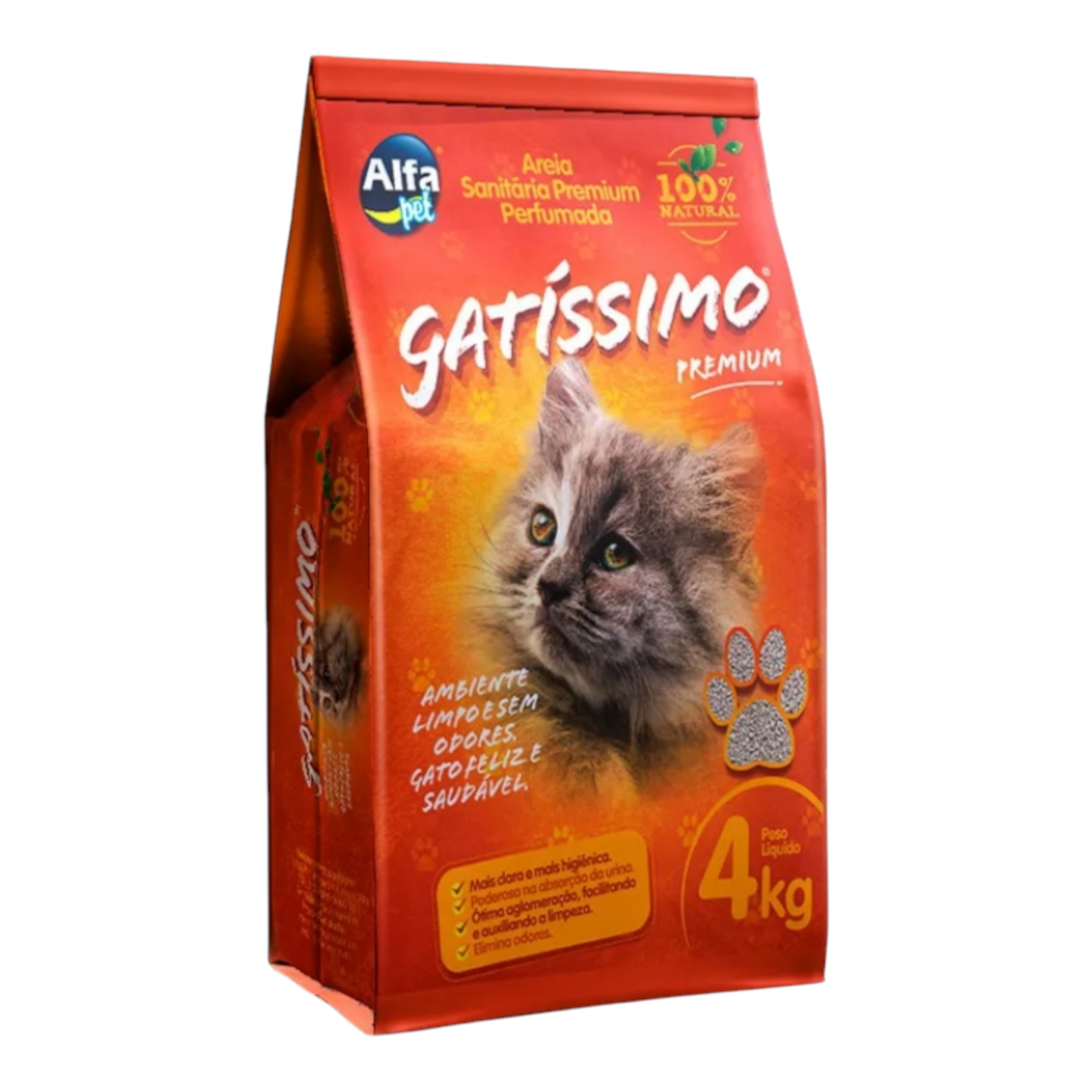 Areia higiênica Gatissimo ,fina perfumada 4kg
