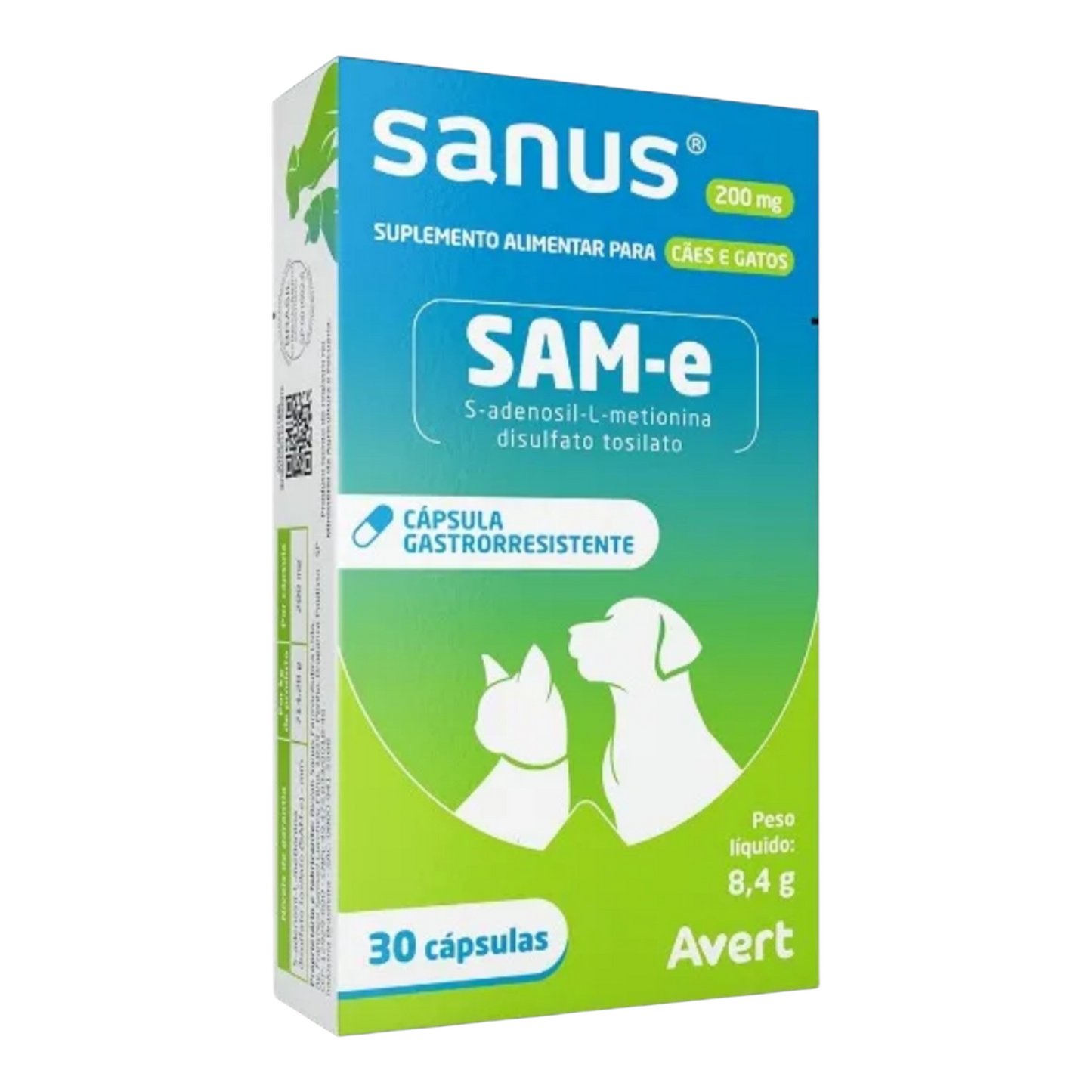 Sanus 200 Mg 30 Cápsulas Cães E Gatos - Avert
