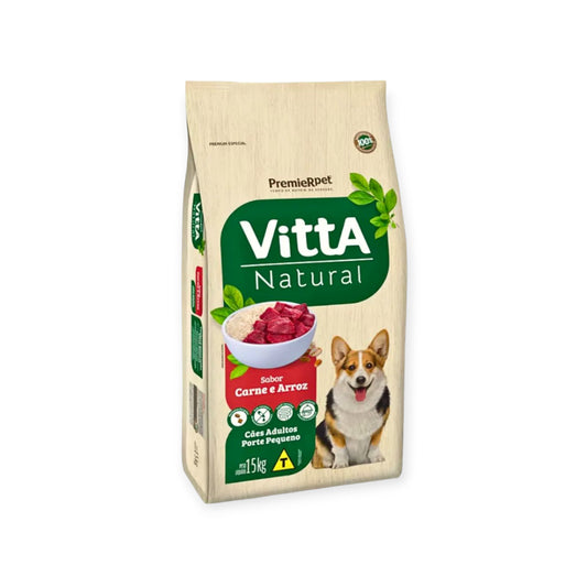 Ração Vitta natural Premier cães adulto raças pequenas  carne e arroz 15kg