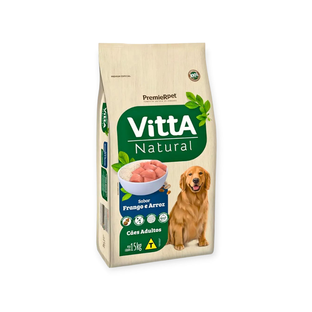 Ração Vitta natural cães adulto raças médias e grandes frango e arroz 15kg