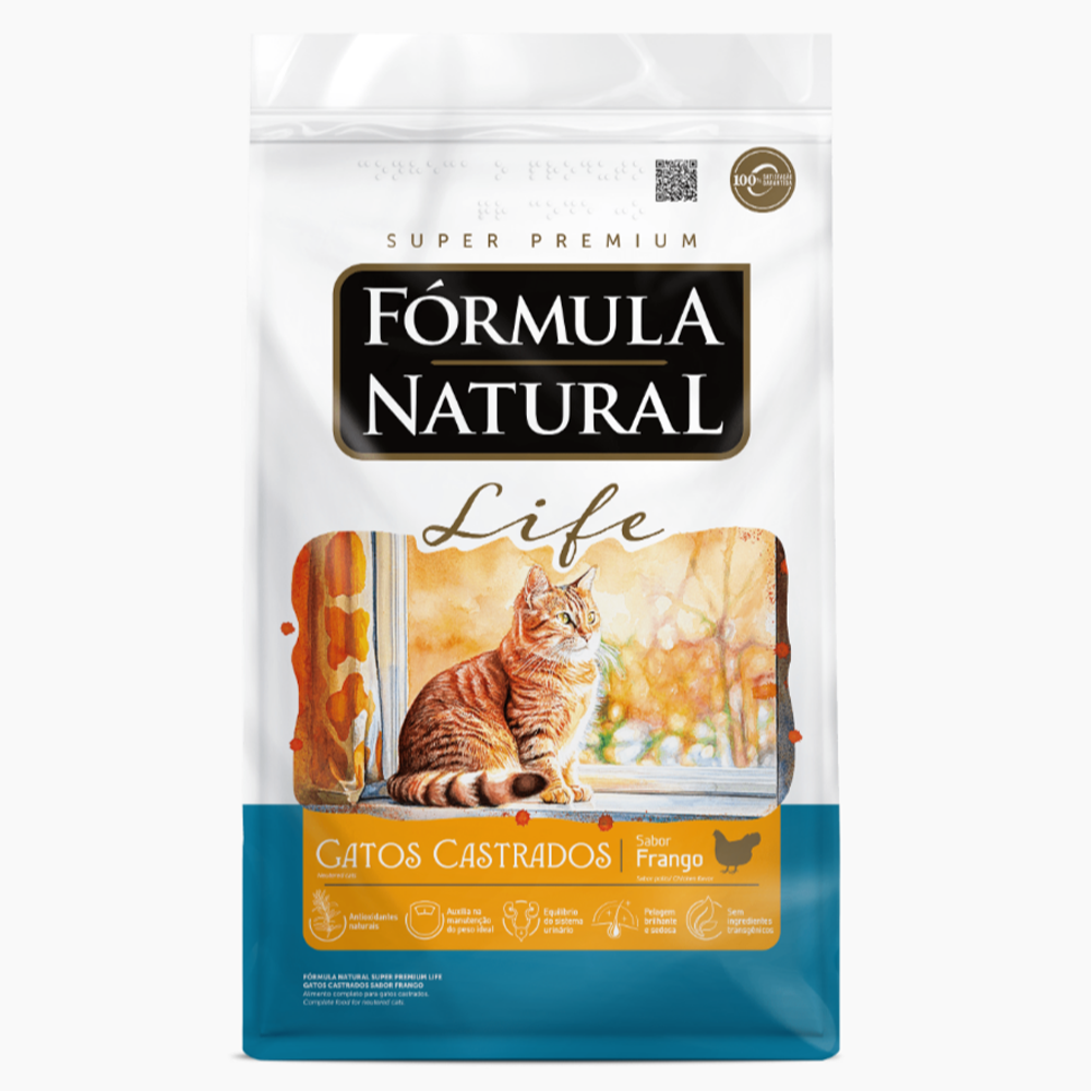Ração formula natural gato castrado frango 1 kg