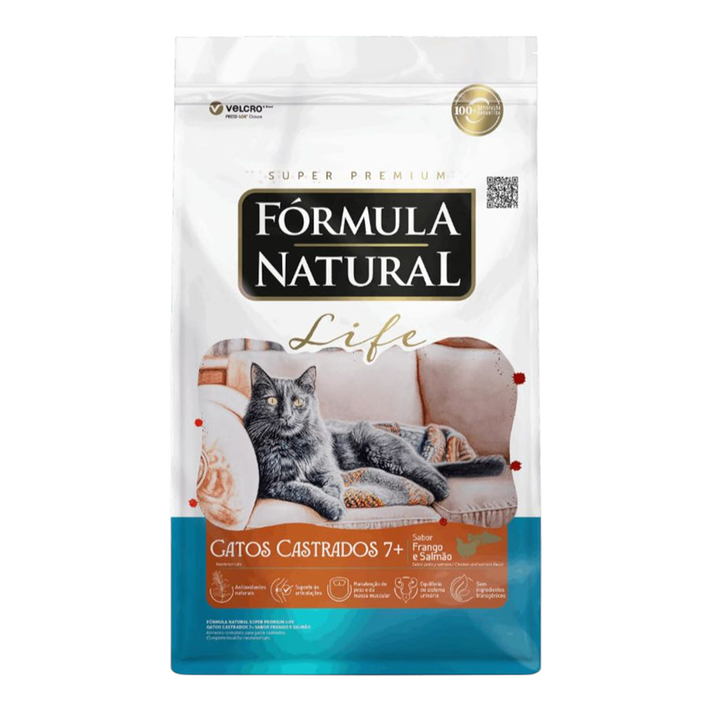 Ração Fórmula Natural Super Premium Life Gatos Castrados 7+ Sabor Frango 1kg