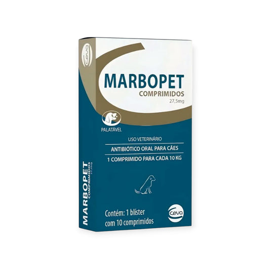 Marbopet 27,5mg  antibiótico Ceva 10 comprimidos