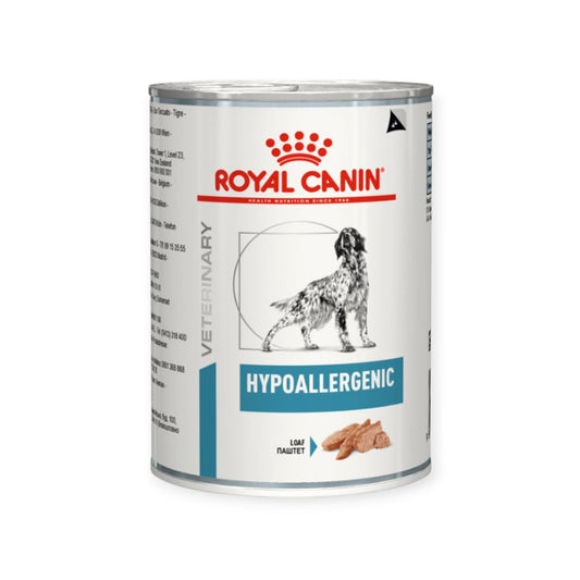Ração úmida Royal Canin Veterinary Hypoallergenic Cães lata 400g