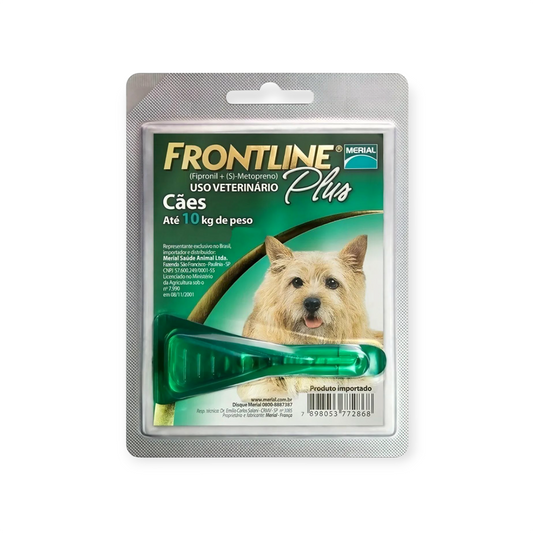 Frontline plus Antipulgas e Carrapatos para Cães de até 10kg