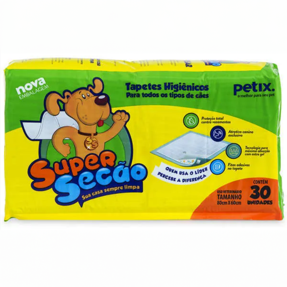 Tapete Higiênico Super Secão com 30 unidades