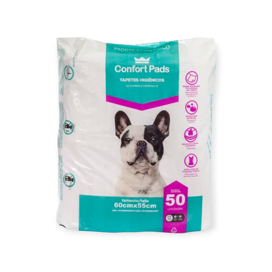 Tapete higiênico confort pad 60x55 com 50 unidades