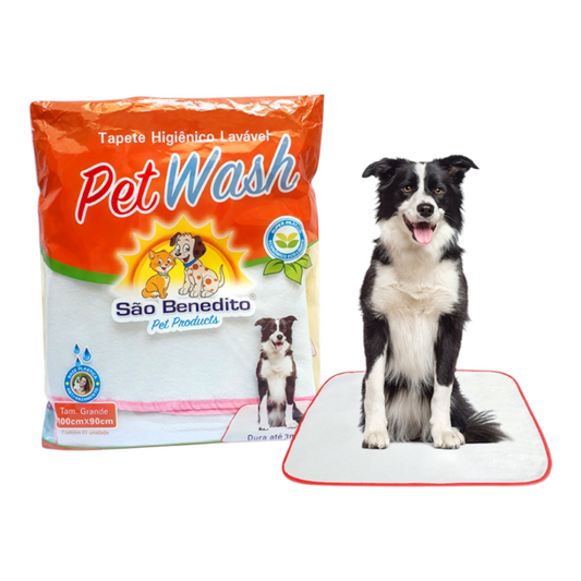 Tapete higiênico lavável pet wash grande 100cmx90cm