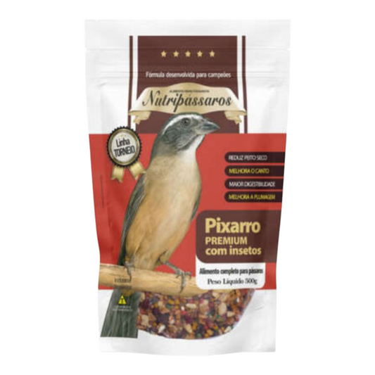 Nutri Super Premium Pixarro Insetos Torneio	500g