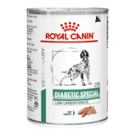 Ração úmida Royal Canin diabética cães lata 410g