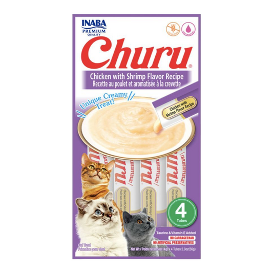Churu Frango com Aroma de Camarão. Gatos 4 unidades
