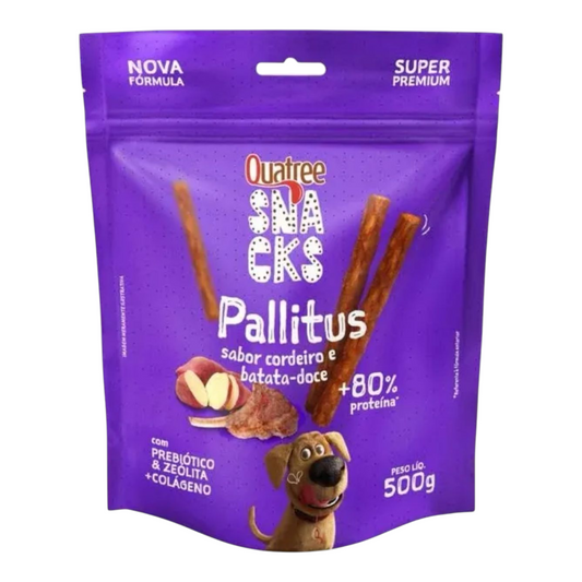 quatree snacks pallitus sabor cordeiro e batata doce 500g