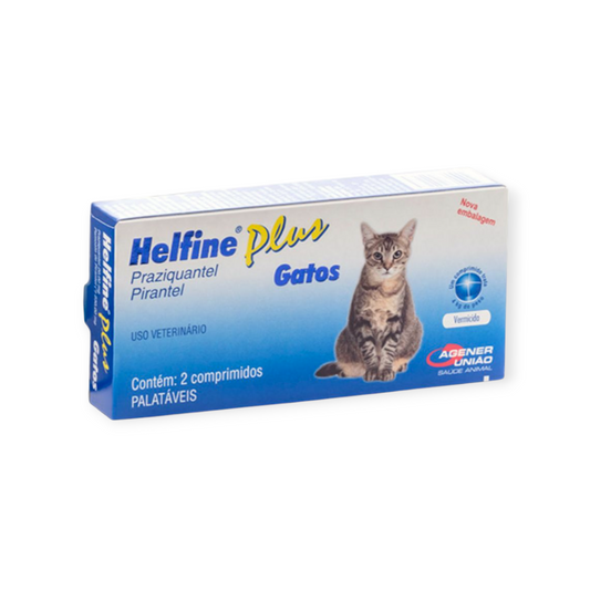 Helfine Plus Gatos
Antiparasitário para gatos cx com 2 comprimidos