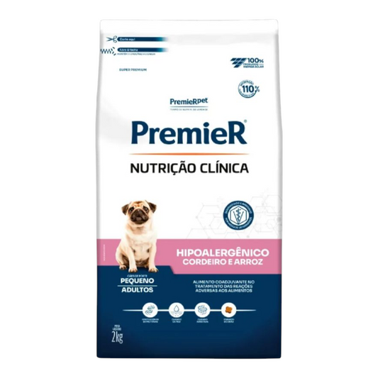 Ração Premier Nutrição Clínica Hipoalergênico para Cães de Pequeno Porte Cordeiro e Arroz 2kg