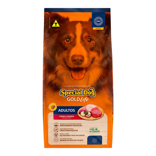 Ração Special Dog gold life adultos raças médias e grandes carne e frango 20kg