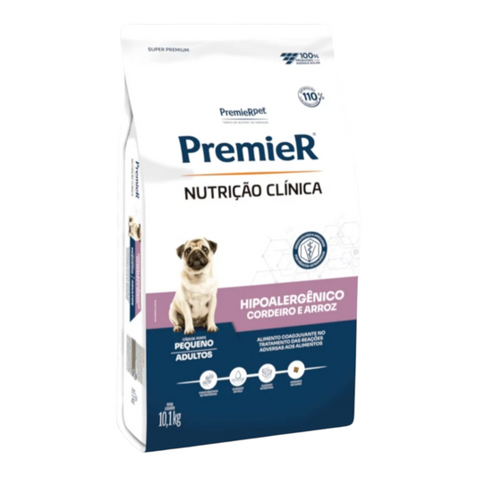 Ração Premier Nutrição clínica hipoalergênica cordeiro e arroz,cães Adulto raças pequenas 10.1kg