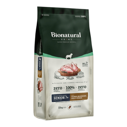 Ração Bionatural Cães Adulto Sênior 7+ Raças Médias e Grandes Sabor Frango 15kg