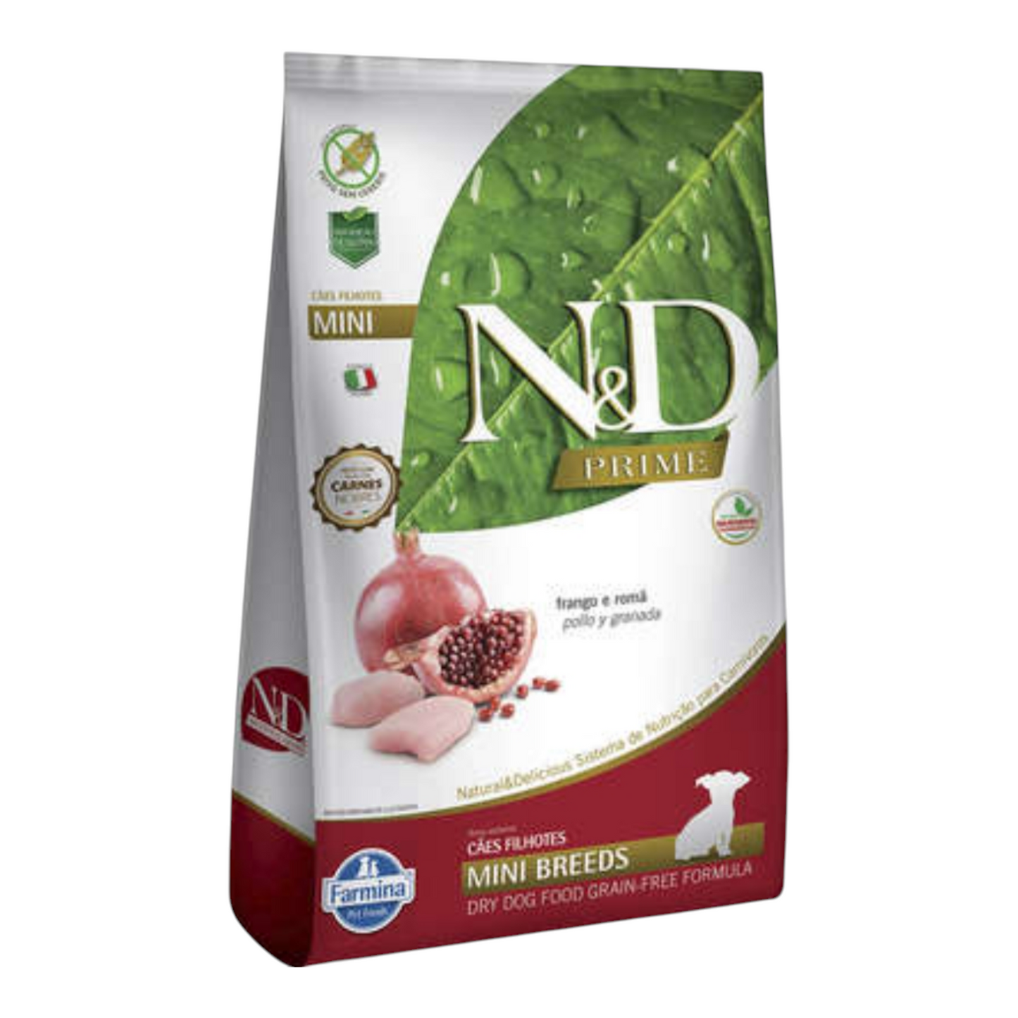Ração ND prime cães filhotes frango e romã 2,5kg