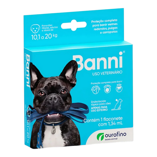 Antipulgas Ourofino Banni 1,34ml Para Cães De 10,1 A 20kg