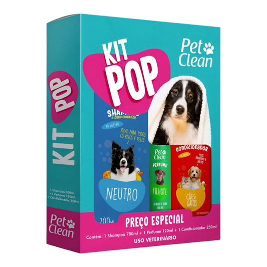 Kit Pop – Shampoo, Condicionador e Perfume pet clean