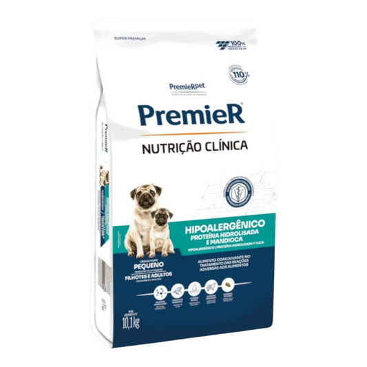 Ração Premier Nutrição clínica hipoalergênica hidrolisada de mandioca,cães Adulto raças pequenas 10.1kg