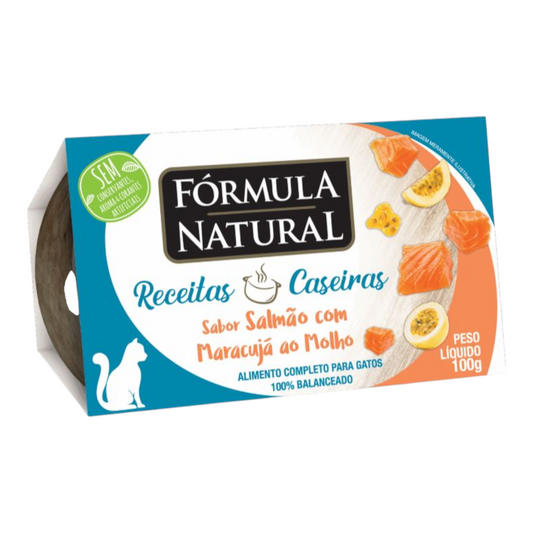 Fórmula Natural Receitas Caseiras Gatos Adultos Salmão com Maracujá ao Molho 100g