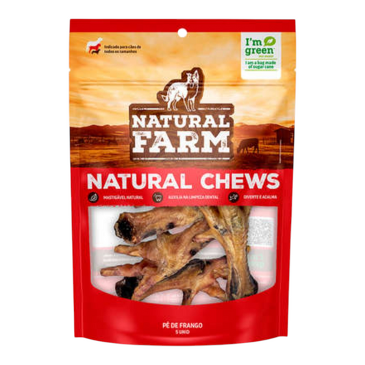 Petisco Pé de Frango Natural Farm para Cães 5 unid.