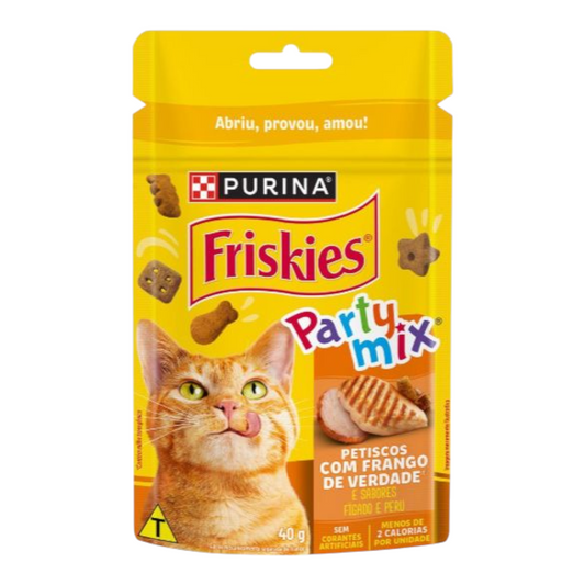Friskies Party Mix Petiscos Para Gatos Frango 40G