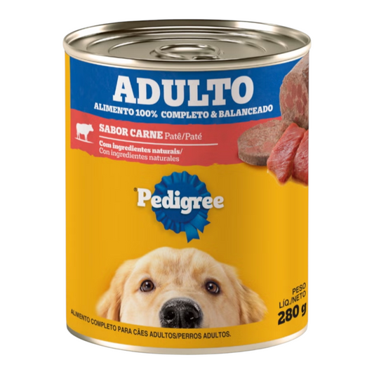 Ração úmida pedigree Lata Adulto Sabor Carne Patê 280g