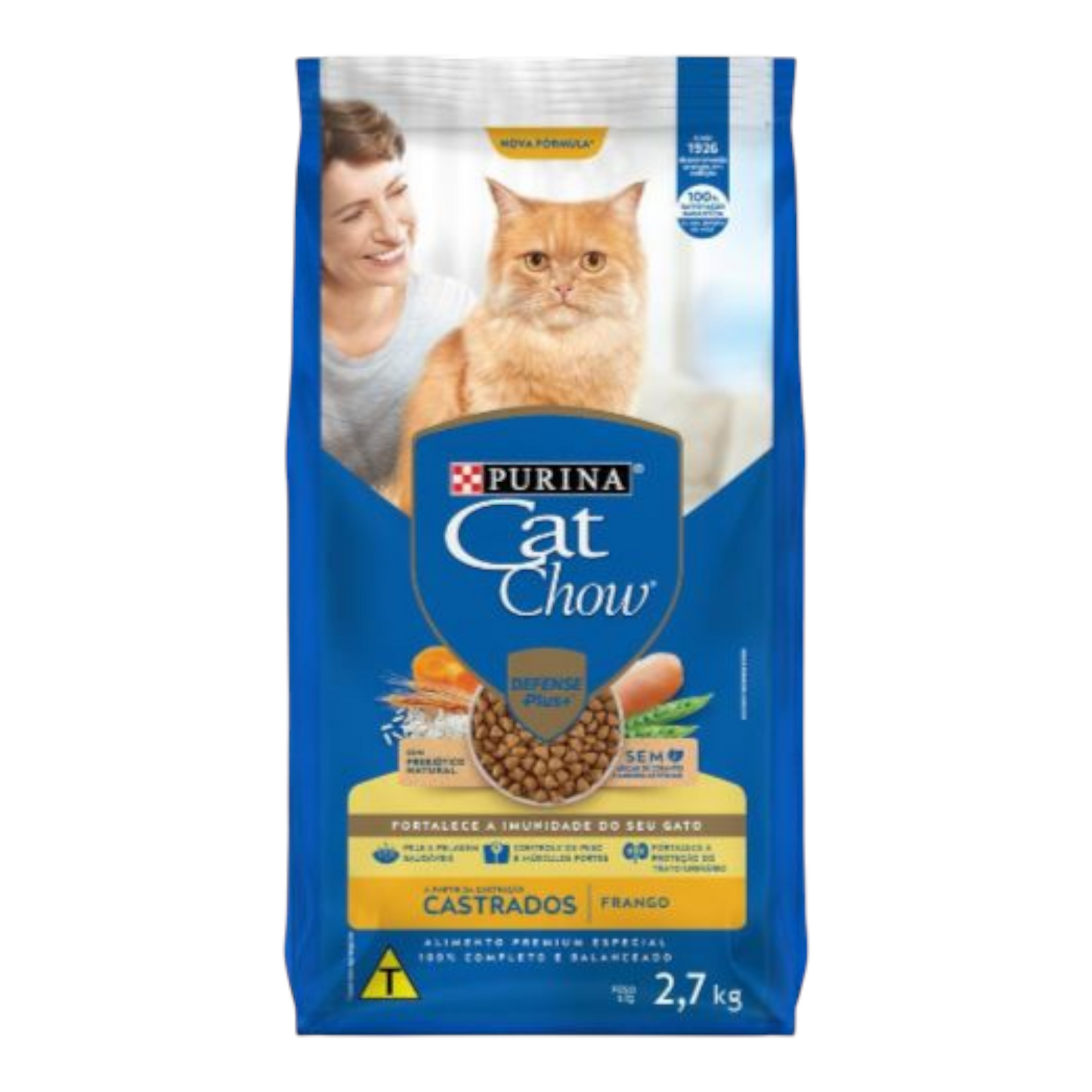 Ração cat chow Gatos Castrados Frango 2,7kg