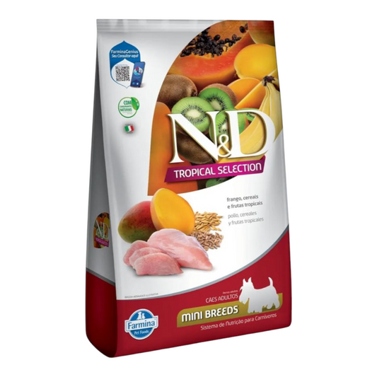 Ração ND tropical cães Adulto raças pequenas, frango cereais e frutas tropicais 2,5kg
