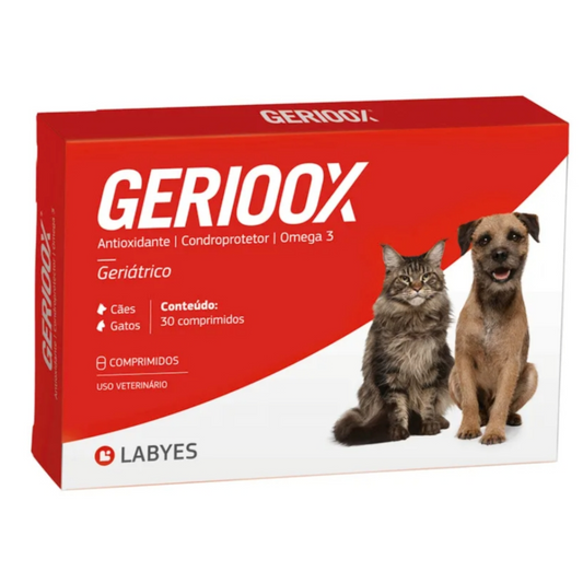 Gerioox Antioxidante Condroprotetor e ômega 3 para Cães e Gatos 30 comprimidos