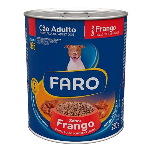 Ração umida Faro Lata para Cães Adultos Sabor Frango 280g